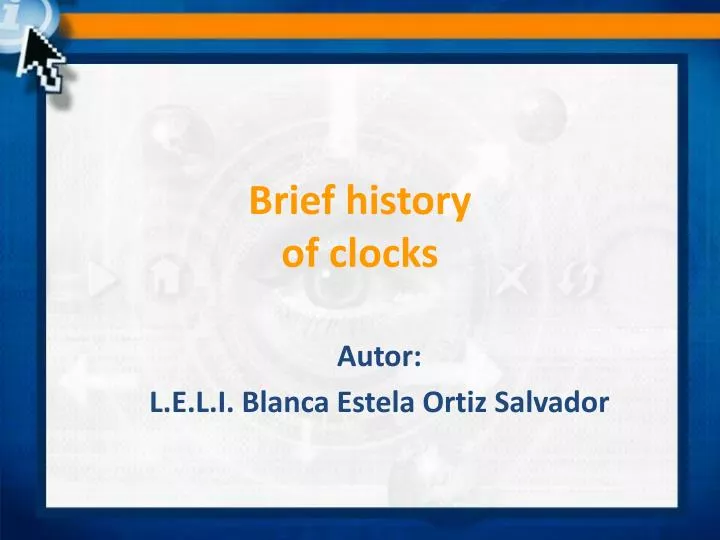 brief history of clocks