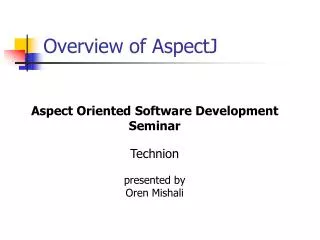 Overview of AspectJ