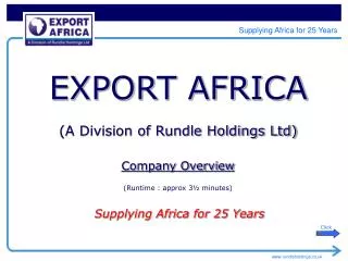 EXPORT AFRICA (A Division of Rundle Holdings Ltd)