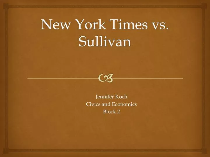 new york times vs sullivan