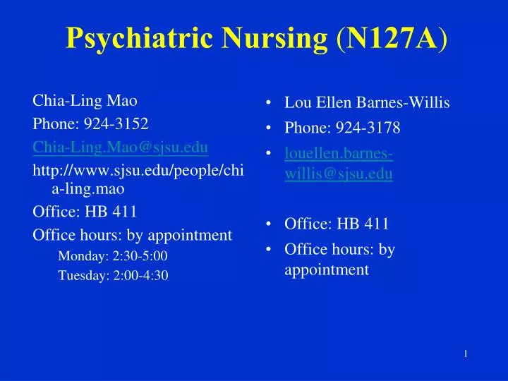 psychiatric nursing n127a