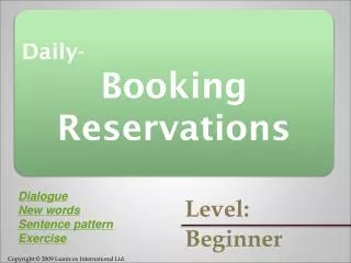 Daily- Booking Reservations