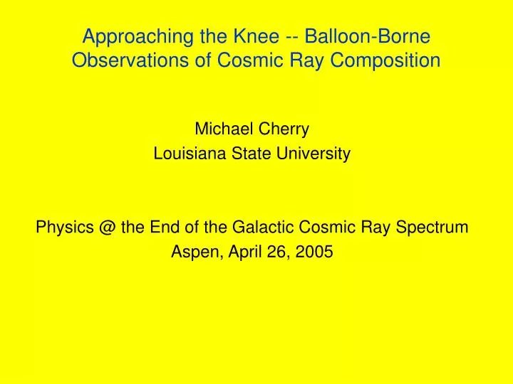 approaching the knee balloon borne observations of cosmic ray composition