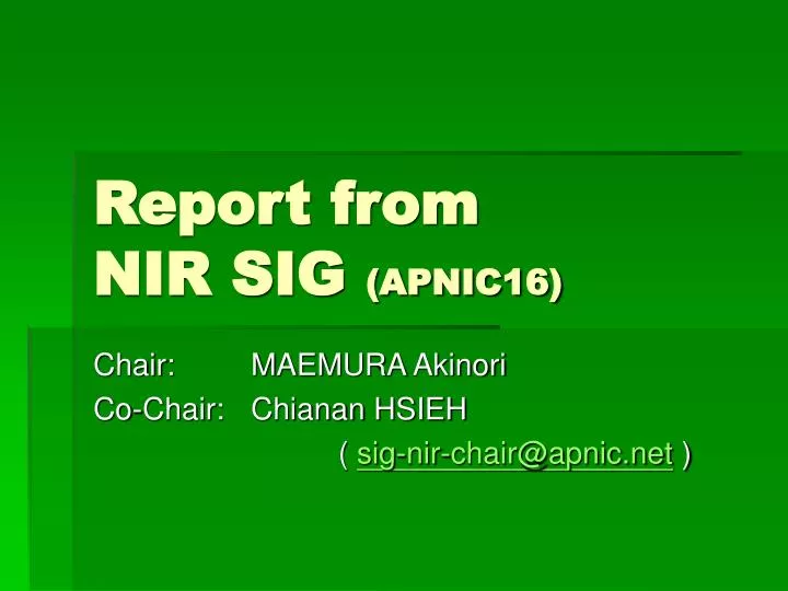 report from nir sig apnic16