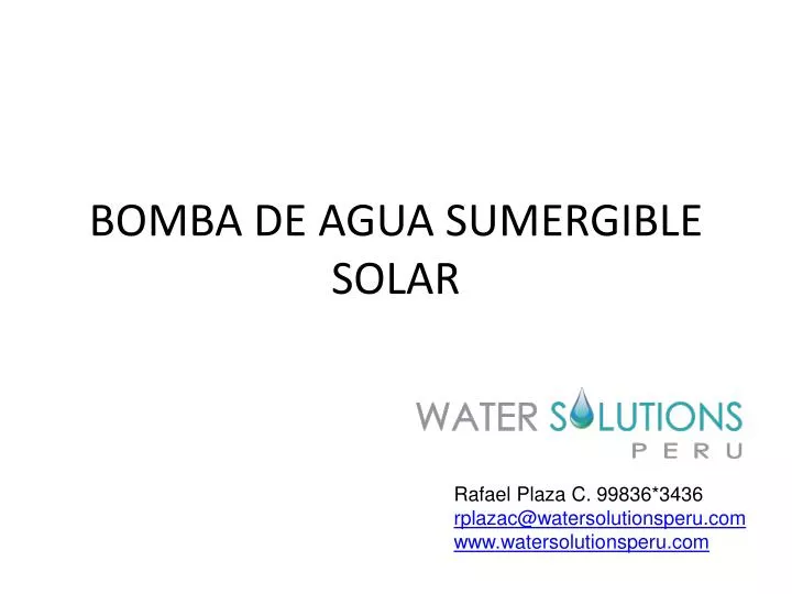 bomba de agua sumergible solar