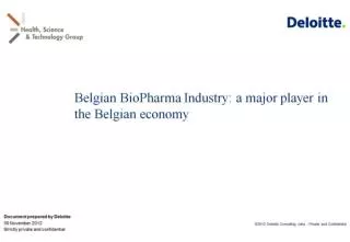 Belgian BioPharma Industry: a major player in the Belgian economy
