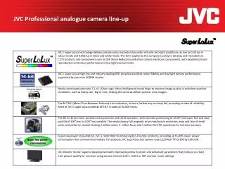 JVC Professional analogue camera line-up