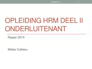 opleiding hrm deel ii onderluitenant