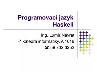 programovac jazyk haskell