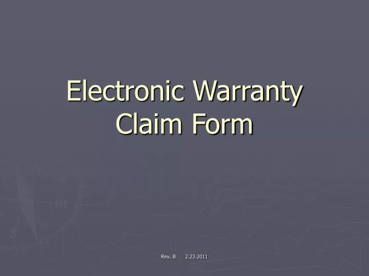 electronic warranty claim form
