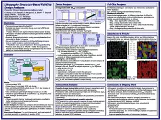 Lithography Simulation-Based Full-Chip Design Analyses Presenter: Puneet Sharma (sharma@ucsd)