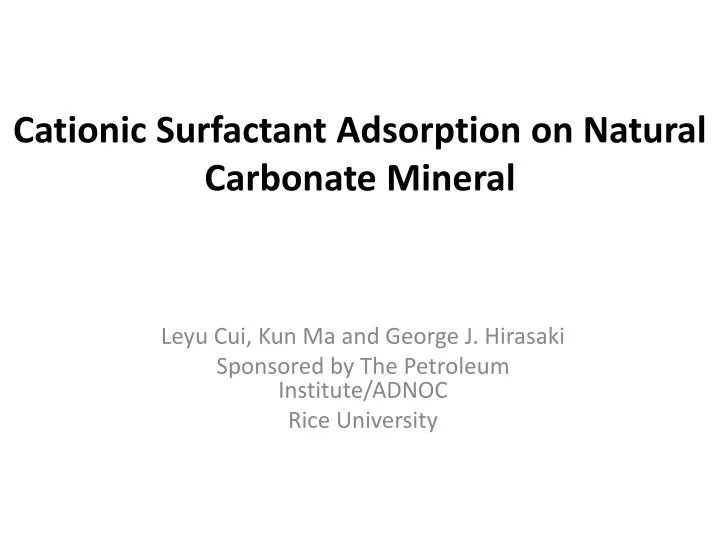 cationic surfactant adsorption on natural carbonate mineral