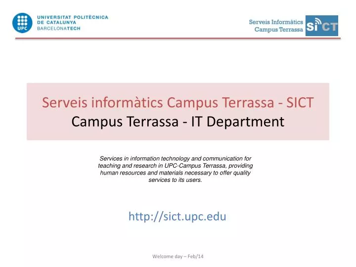 serveis inform tics campus terrassa sict campus terrassa it department