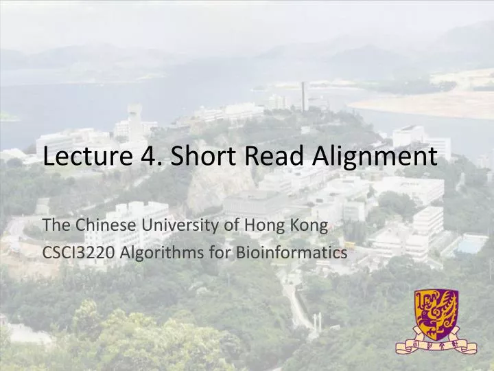 lecture 4 short read alignment