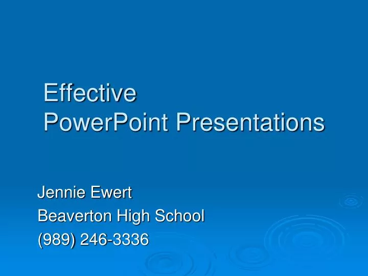 effective powerpoint presentations