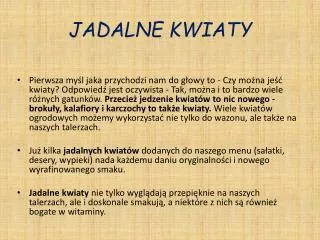 jadalne kwiaty