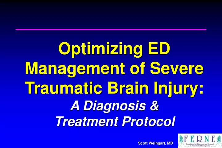 optimizing ed management of severe traumatic brain injury a diagnosis treatment protocol