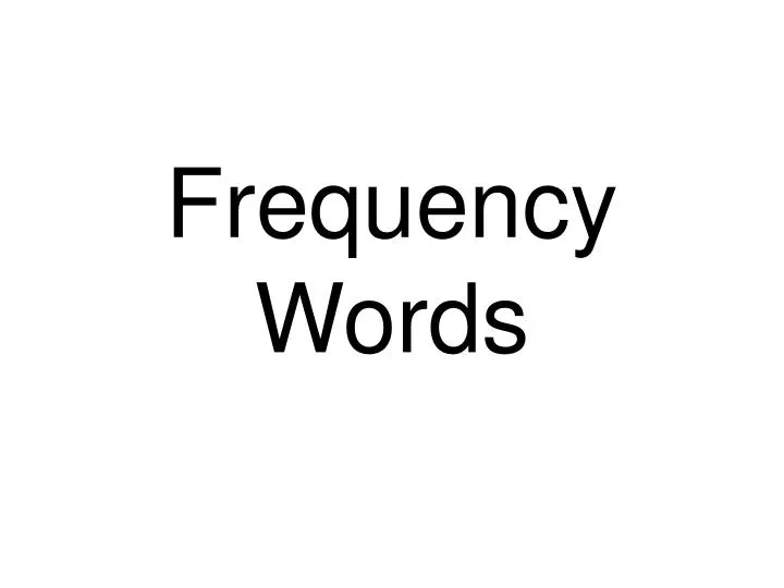 frequency words