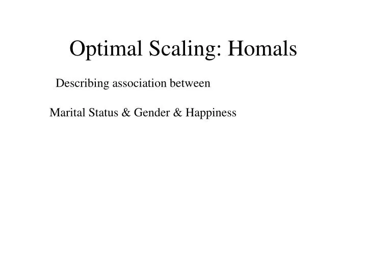 optimal scaling homals