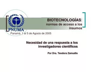 biotecnolog as normas de acceso a los insumos