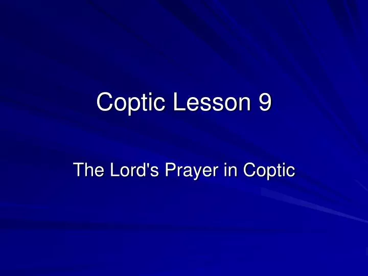 coptic lesson 9