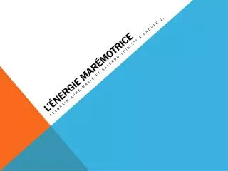 l nergie mar motrice