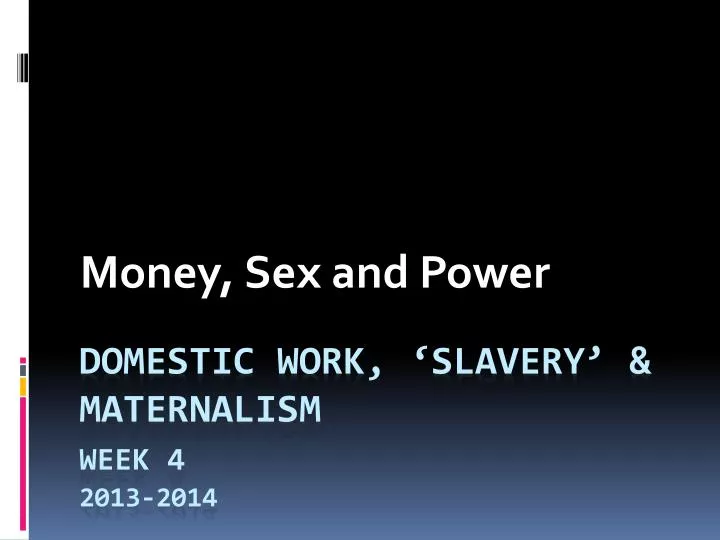money sex and power