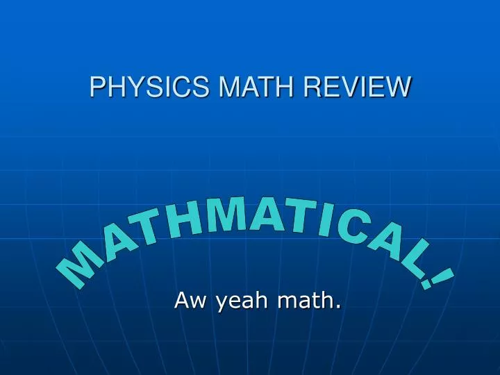physics math review