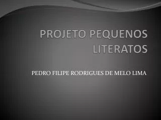 projeto pequenos literatos