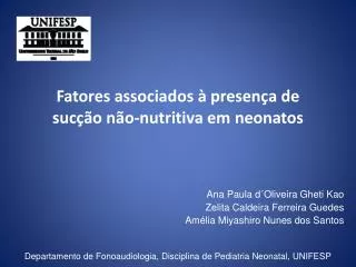 fatores associados presen a de suc o n o nutritiva em neonatos