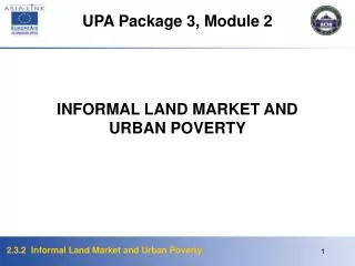 INFORMAL LAND MARKET AND URBAN POVERTY