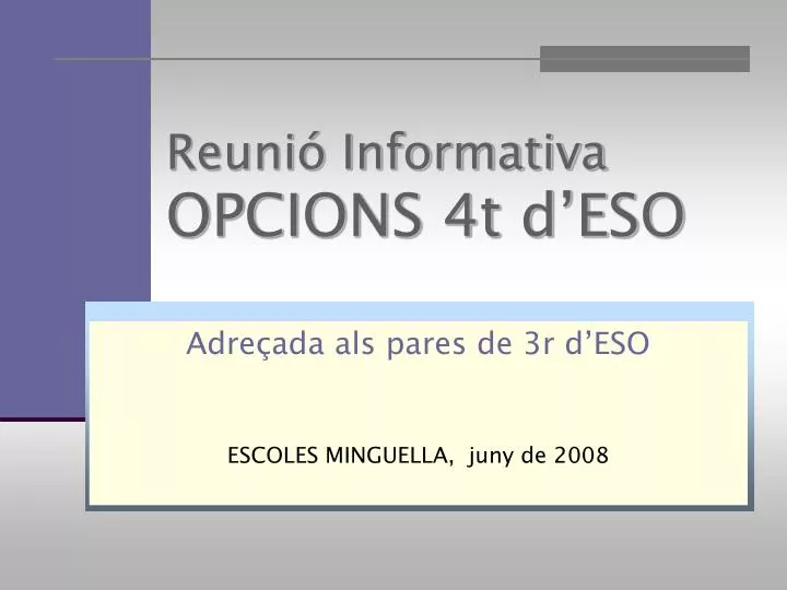 reuni informativa opcions 4t d eso