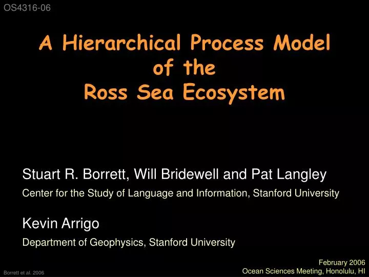 a hierarchical process model of the ross sea ecosystem