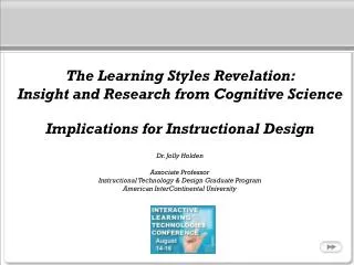 The Learning Styles Revelation: Insight and Research from Cognitive Science