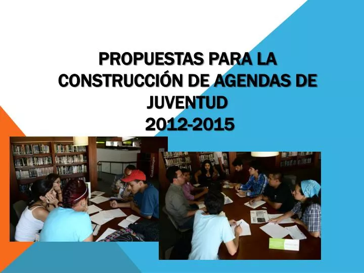 propuestas para la construcci n de agendas de juventud 2012 2015