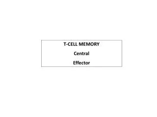 T-CELL MEMORY Central Effector
