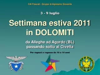 settimana estiva 2011 in dolomiti