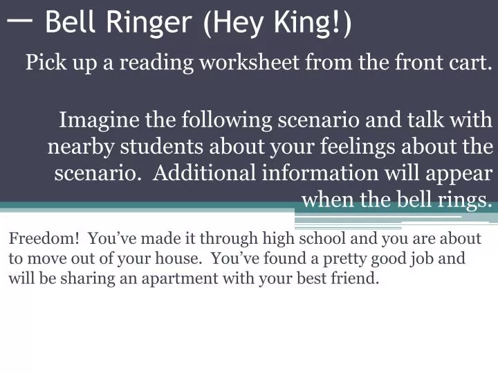 bell ringer hey king