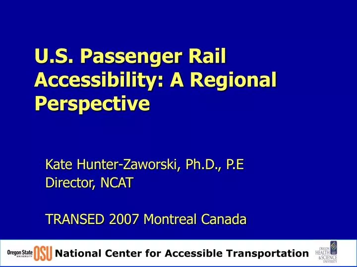 u s passenger rail accessibility a regional perspective