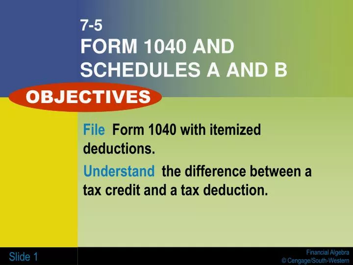 7 5 form 1040 and schedules a and b