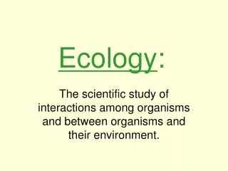 Ecology :