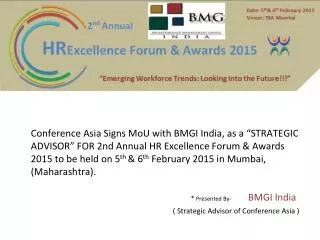 2nd Annual HR Excellence Forum & Awards 2015