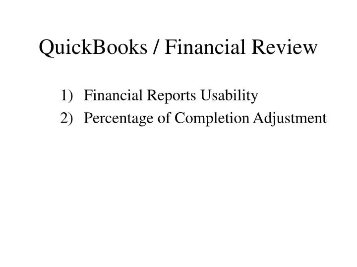 quickbooks financial review