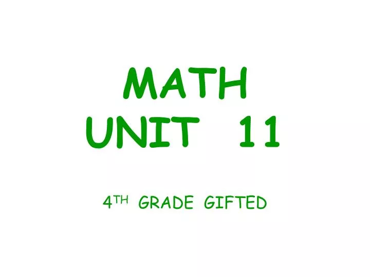 math unit 11
