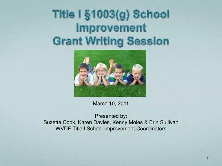 title i 1003 g school improvement grant writing session