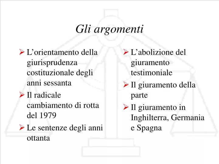 gli argomenti