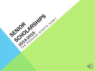 Senior Scholarships 2014-2015