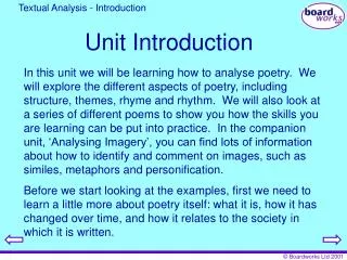 Unit Introduction