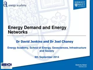 Energy Demand and Energy Networks