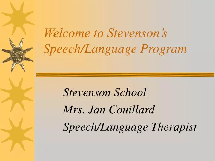 welcome to stevenson s speech language program
